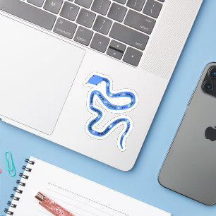 Blue Snake Custom-Cut Vinyl Sticker