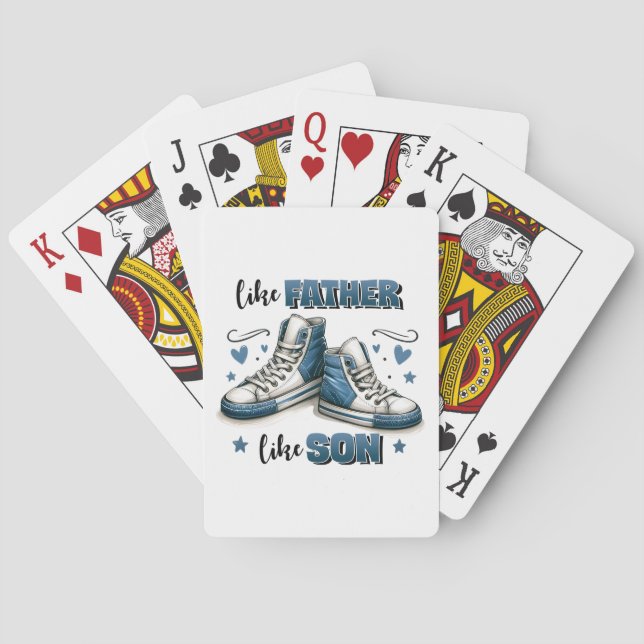 Blue Sneakers Like Father, Like Son Playing Cards (Back)