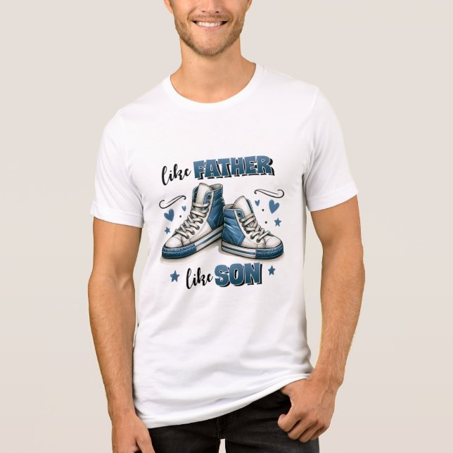 Blue Sneakers Like Father, Like Son Tri-Blend Shirt (Front)