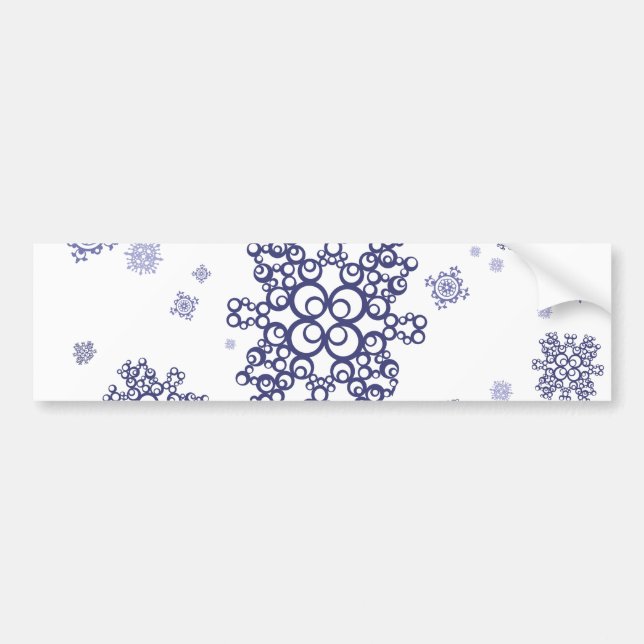 Blue Snow Bumper Sticker (Front)