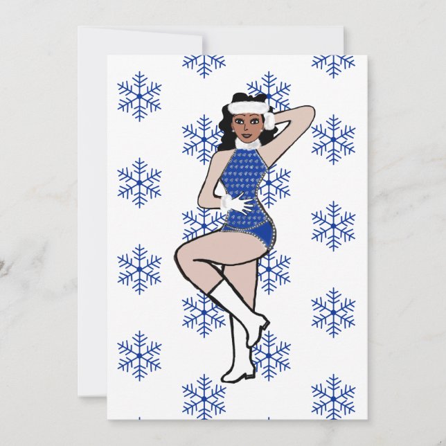 Blue Snow Dancer Holiday Card (Front)