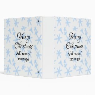Blue snow flakes Christmas pattern snow pattern Binder