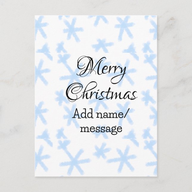 Blue snow flakes Christmas pattern snow pattern Postcard (Front)