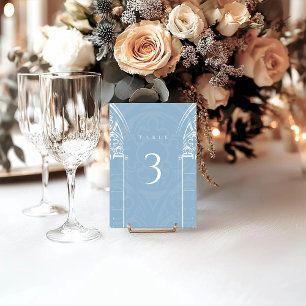 Blue Snow Gothic Castle Winter Fairytale Christmas Table Number