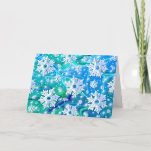 Blue Snow Holiday Card
