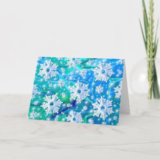 Blue Snow Holiday Card