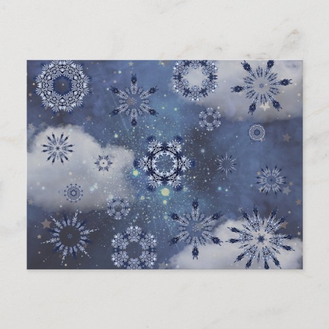 Blue Snow Holiday Postcard (Front)
