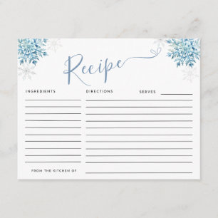 BLUE SNOW IN LOVE RECIPE ENCLOSURE CARD