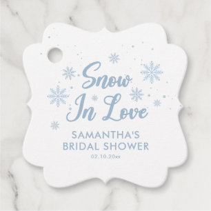 Blue Snow In Love Winter Bridal Shower Favour Tags