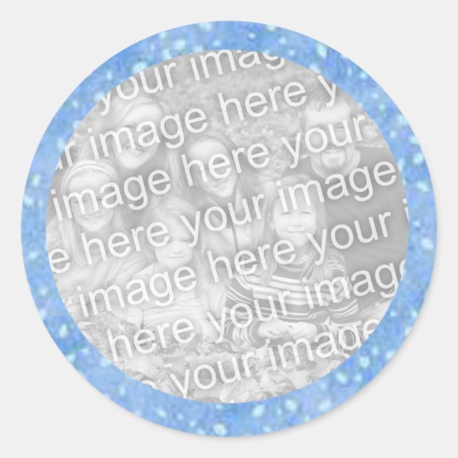 Blue Snow Photo Sticker Template (Front)