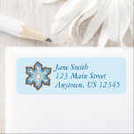 Blue Snow Winter Snowflake Hanukkah Chanukah<br><div class="desc">Return address labels feature a frosted blue Christmas snowflake sugar cookie. Created from an original marker illustration.

Don't see what you're looking for? Need help with customization? Contact Rebecca to have something designed just for you.</div>
