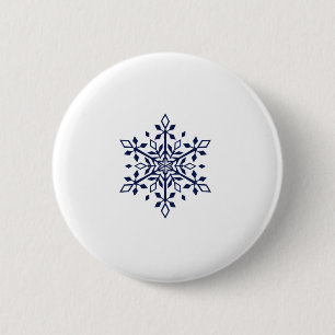 Blue snowflake 2 inch round button