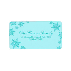 blue Snowflake address label