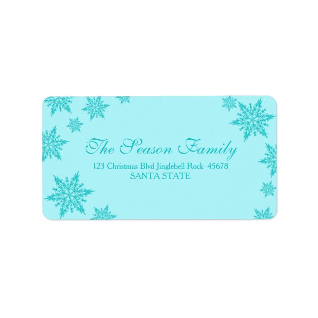 blue Snowflake address label (Front)