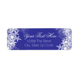 Blue Snowflake Address Labels