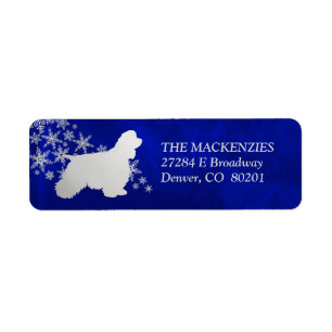 Blue Snowflake American Cocker Return Address