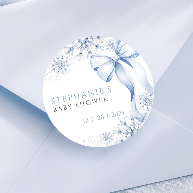 Blue Snowflake Baby Shower Stickers (Creator Uploaded)