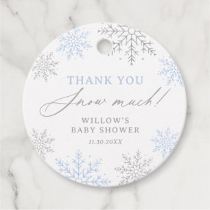 Blue Snowflake Baby Shower Thank You Snow Much Favour Tags