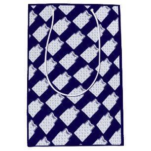 Blue Snowflake Basketball Jersey Medium Gift Bag