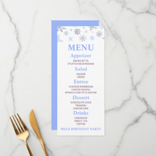 Blue Snowflake Birthday Party Food Menu