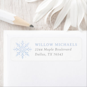 Blue Snowflake Boy Baby shower Adresse de retour