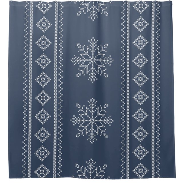 Blue snowflake christmas craft design (Front)