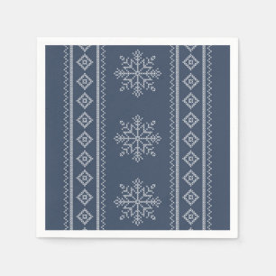 Blue snowflake christmas craft design napkin