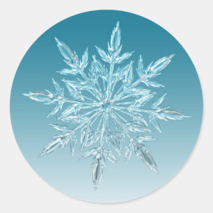 Blue Snowflake Christmas Envelope Seal Sticker