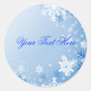 Blue Snowflake Christmas Envelope Sticker/seal Classic Round Sticker
