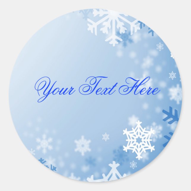 Blue Snowflake Christmas Envelope Sticker/seal Classic Round Sticker (Front)