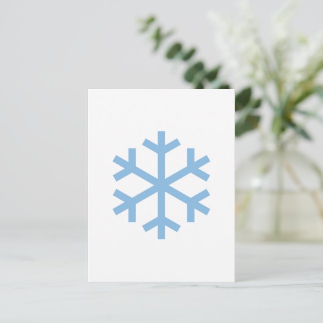 Blue Snowflake Christmas Postcard (Standing Front)