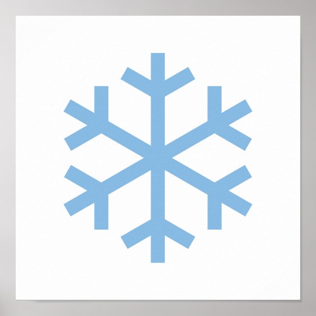 Blue Snowflake Christmas Poster (Front)