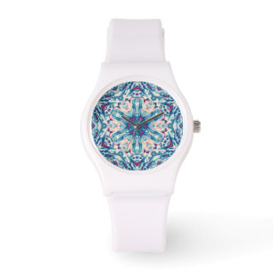 Blue snowflake design watch