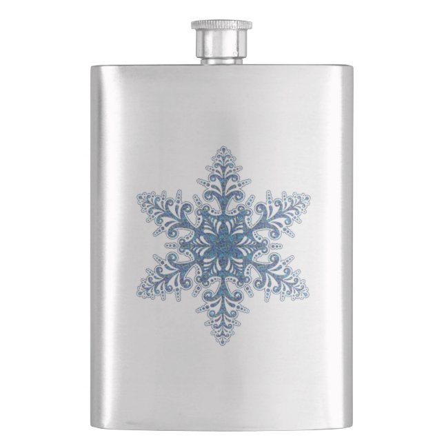 Blue Snowflake Flask (Front)