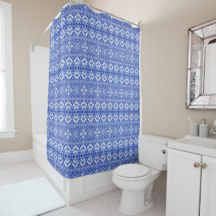 Blue Snowflake & Floral Fair Isle Christmas