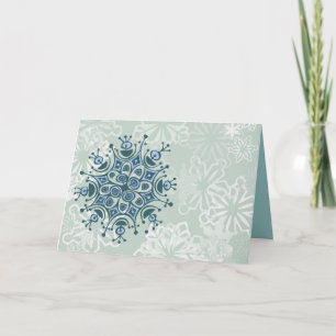 Blue Snowflake Holiday Card