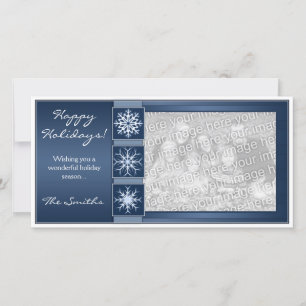 Blue Snowflake Holidays Holiday Card