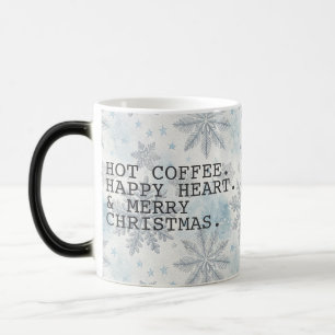Blue Snowflake Hot Coffee Merry Christmas Magic Mug