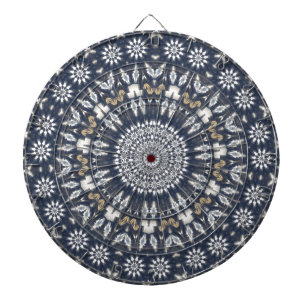 Blue Snowflake Kaleidoscope Dartboard