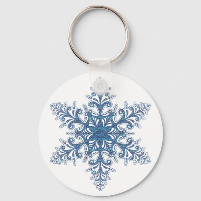Blue Snowflake Key Chain (Front)