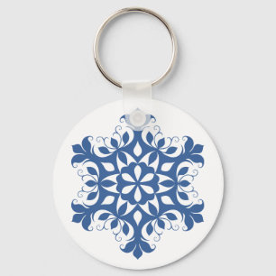 Blue Snowflake Keychain