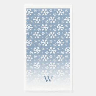 Blue Snowflake Monogram Napkin