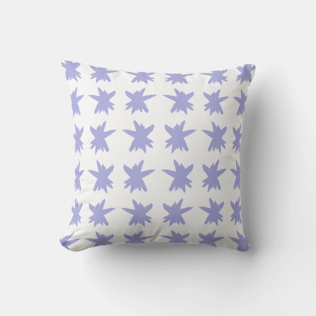Blue Snowflake Multiples Throw Pillow (Front)
