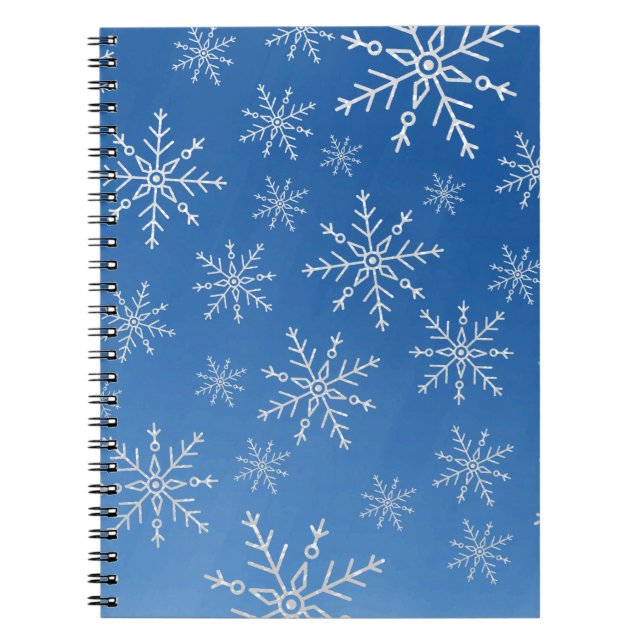 Blue Snowflake Notebook – Winter Aesthetic Journal (Front)