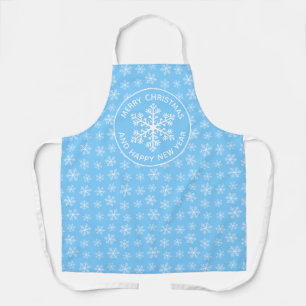 Blue Snowflake Pattern Apron
