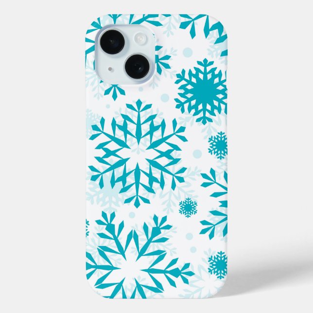 Blue Snowflake Pattern Case-Mate iPhone Case (Back)