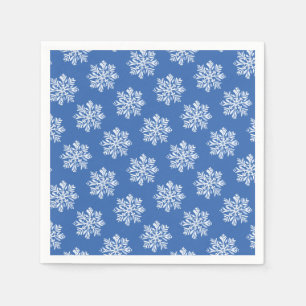 Blue Snowflake Pattern Christmas Holiday Napkin