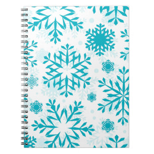 Blue Snowflake Pattern Notebook
