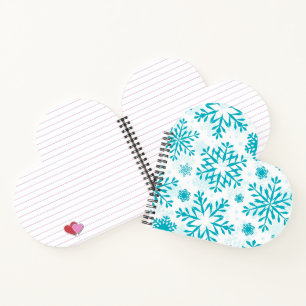 Blue Snowflake Pattern Notebook