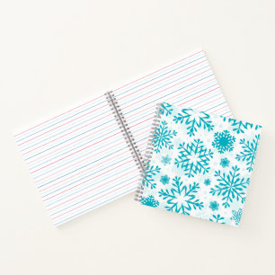Blue Snowflake Pattern Notebook